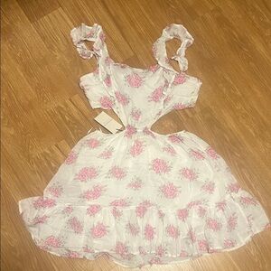 Promesa White and Pink Floral Mini Dress medium new